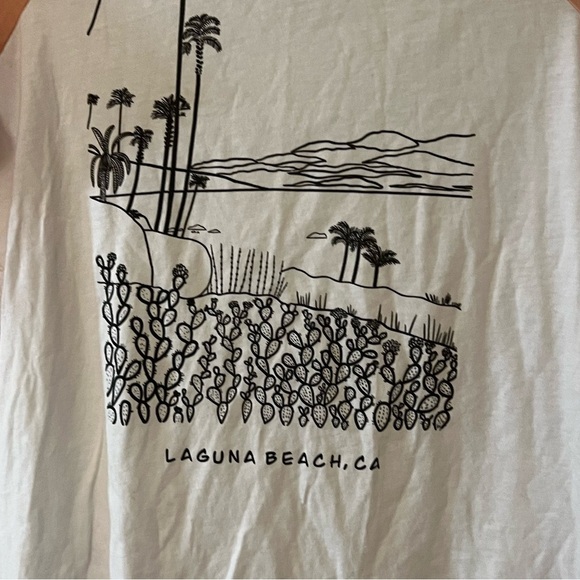 NWT Girls Airlume Jersey Large Laguna Beach California Shirt White Pink Large - Picture 5 of 12